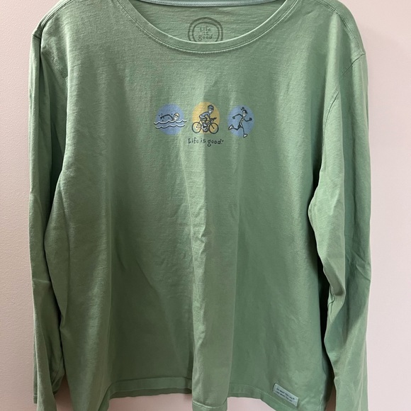 Life Is Good Tops - Life is Good Triathlon Swim Bike Run long sleeve top